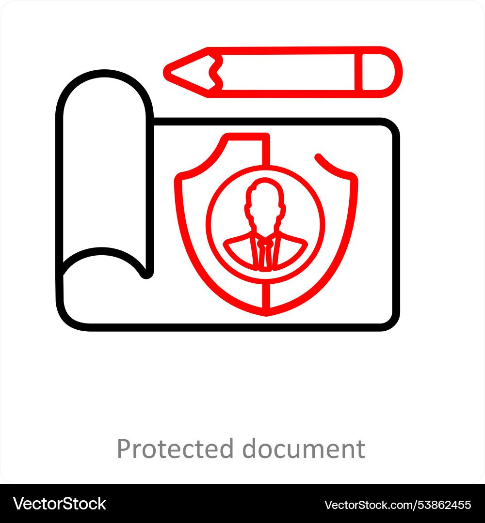 Protected document and data icon concept vector image