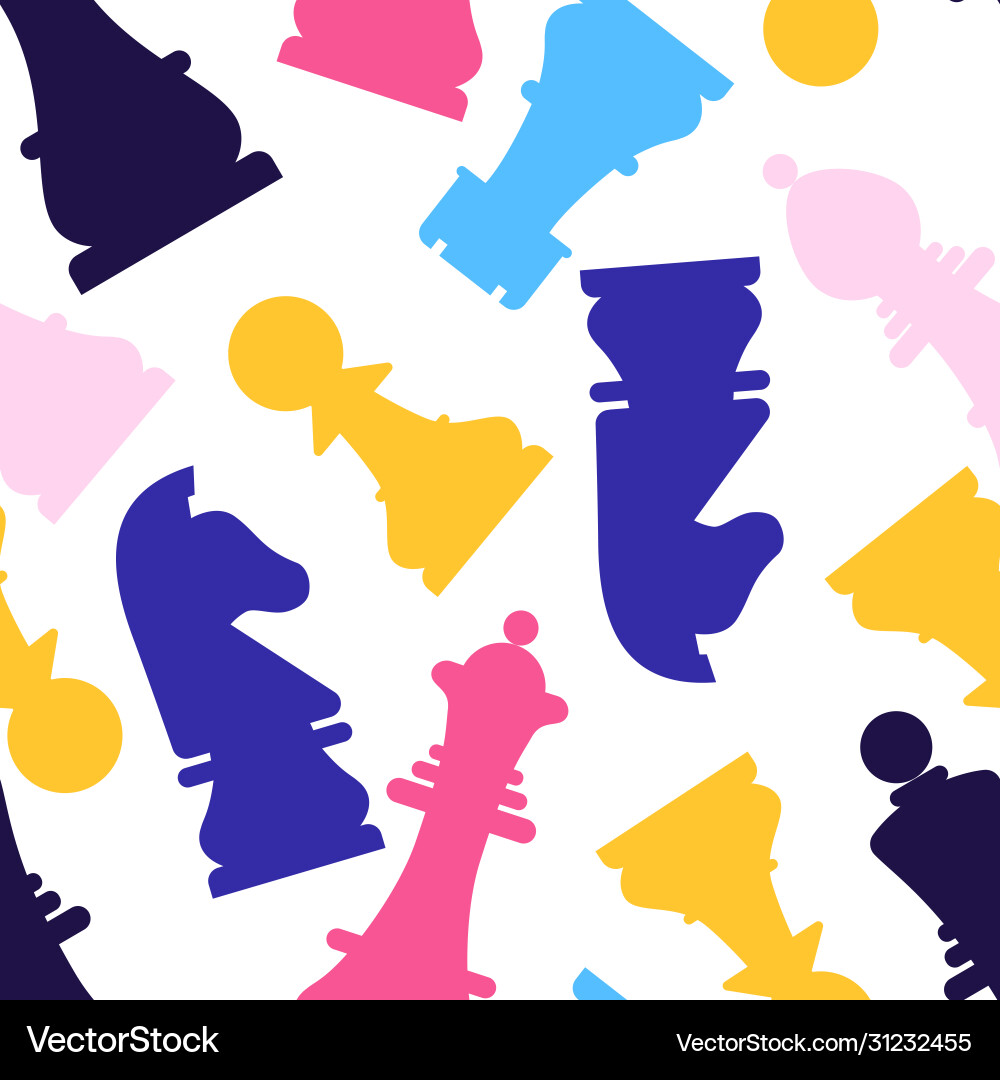 Seamless pattern with chess colorful figures Seamless pattern with chess colorful figures vector image