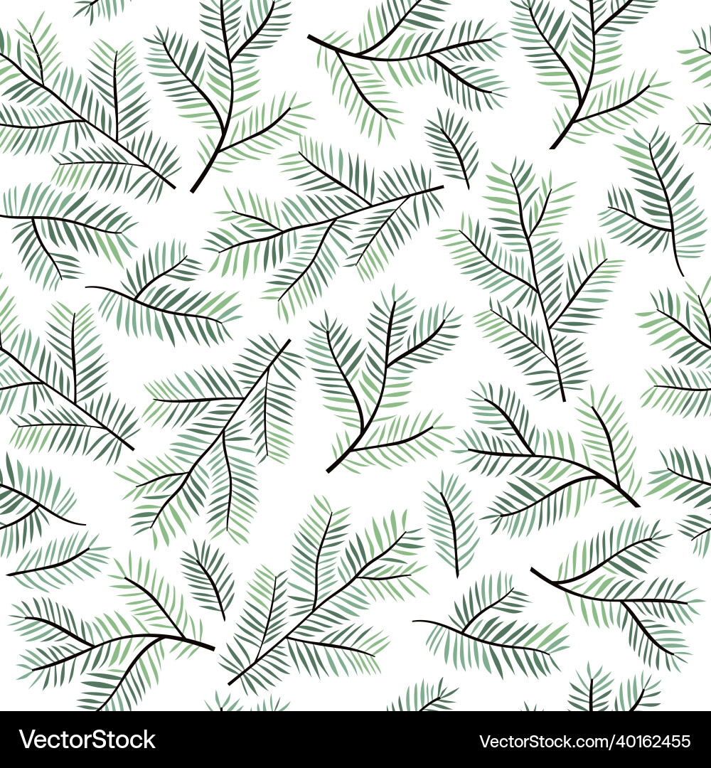 Seamless pattern with fir tree branches Seamless pattern with fir tree branches Vector Image