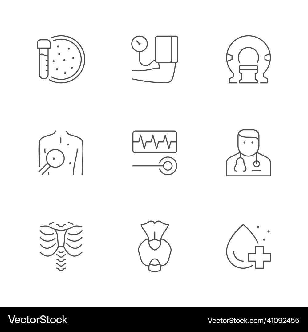 Set line icons of checkup Set line icons of checkup vector image