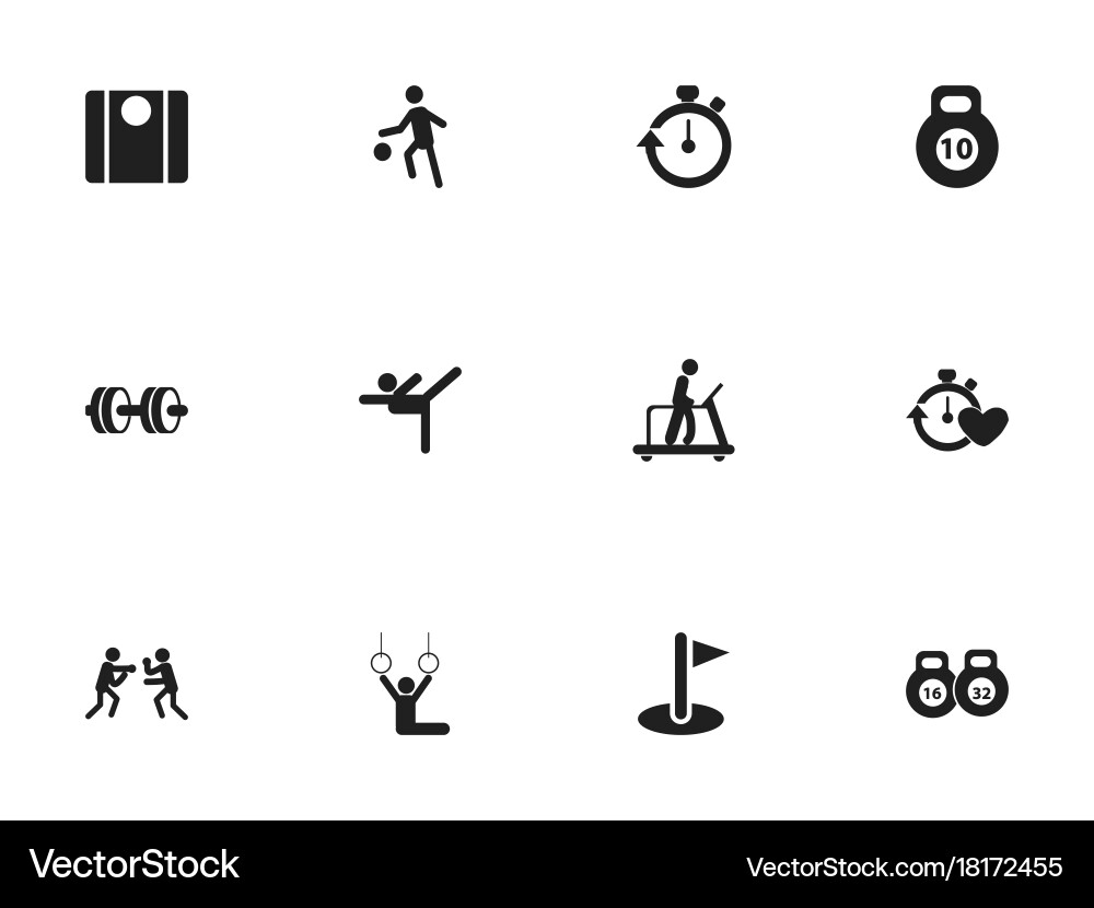 Set of 12 editable exercise icons includes vector image