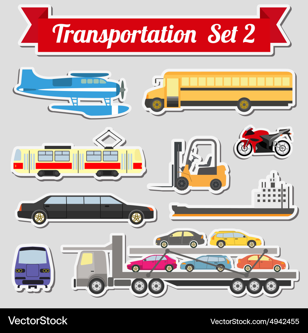 Set of all types transport icon for creating vector image