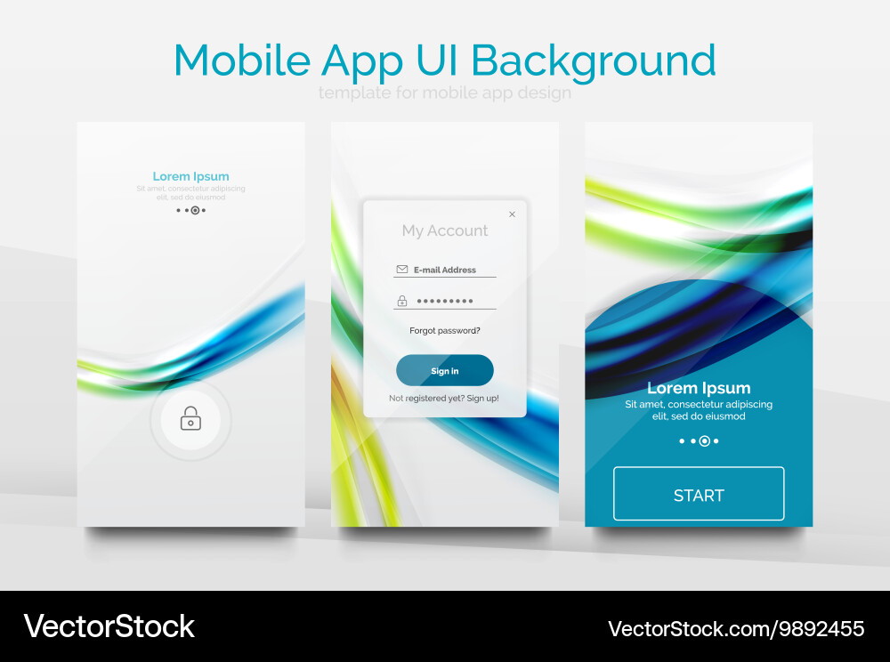 Smartphone App Wave Background Vector Image