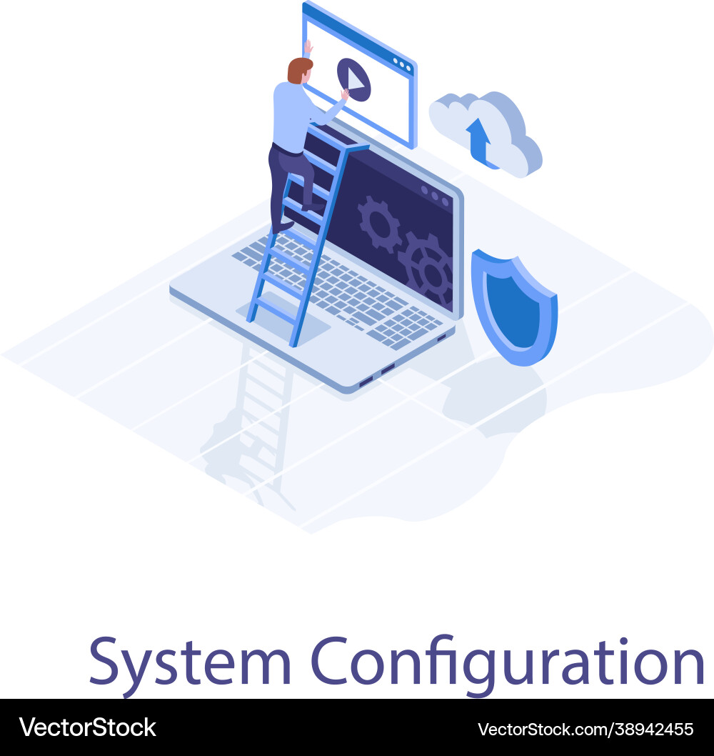 System configuration Vector Image