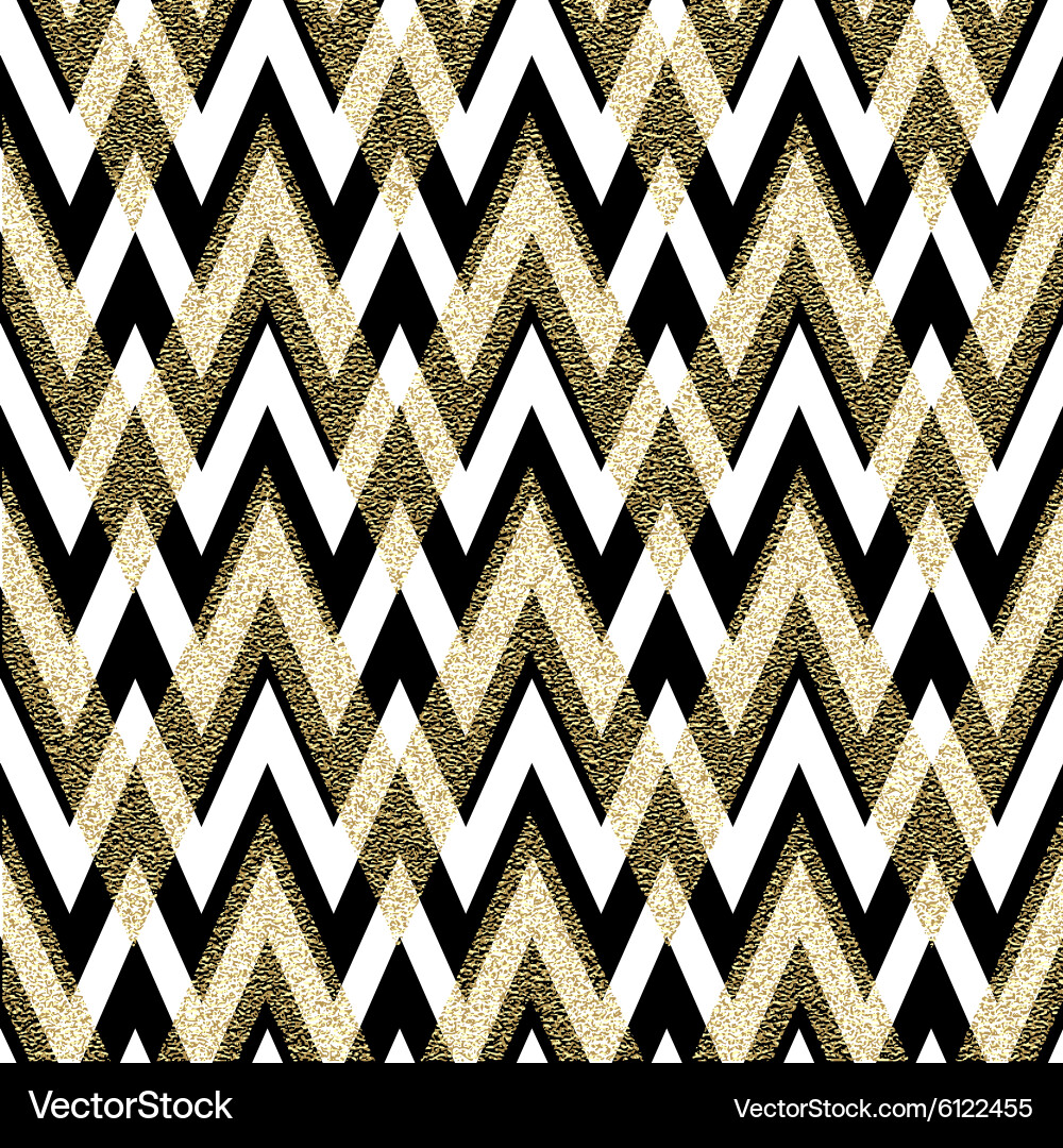 Zigzag Gold Glitter Pattern vector image