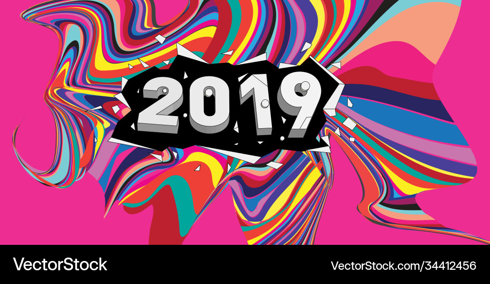 2021 new year text with wavy colorful line 2021 new year text with wavy colorful line Vector Image