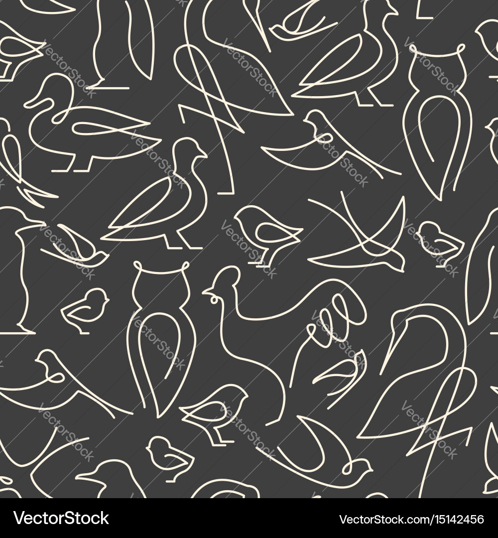 Bird Line Pattern Vector Image
