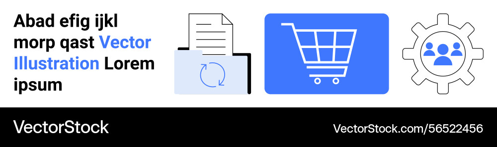 Digital workflow with documents shopping cart Digital workflow with documents shopping cart vector image
