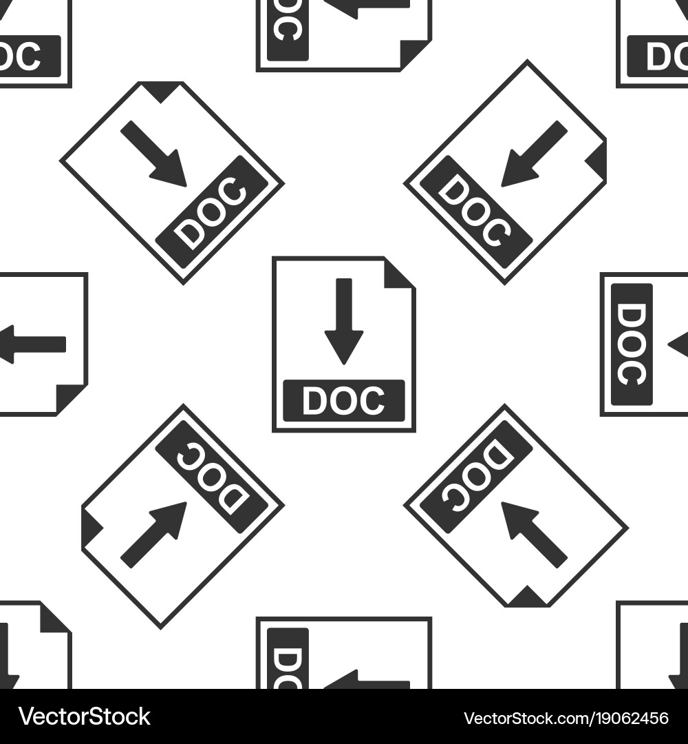 Doc file document icon download button vector image