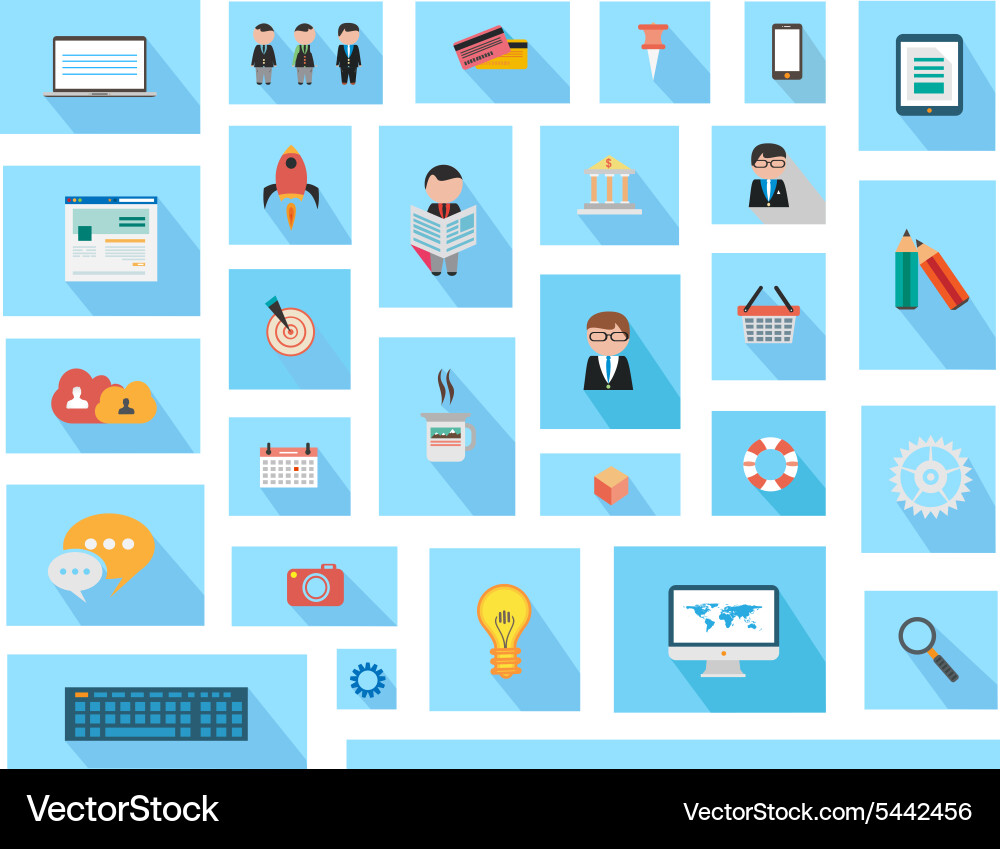 Flat style ui icons to use for your business Vector Image