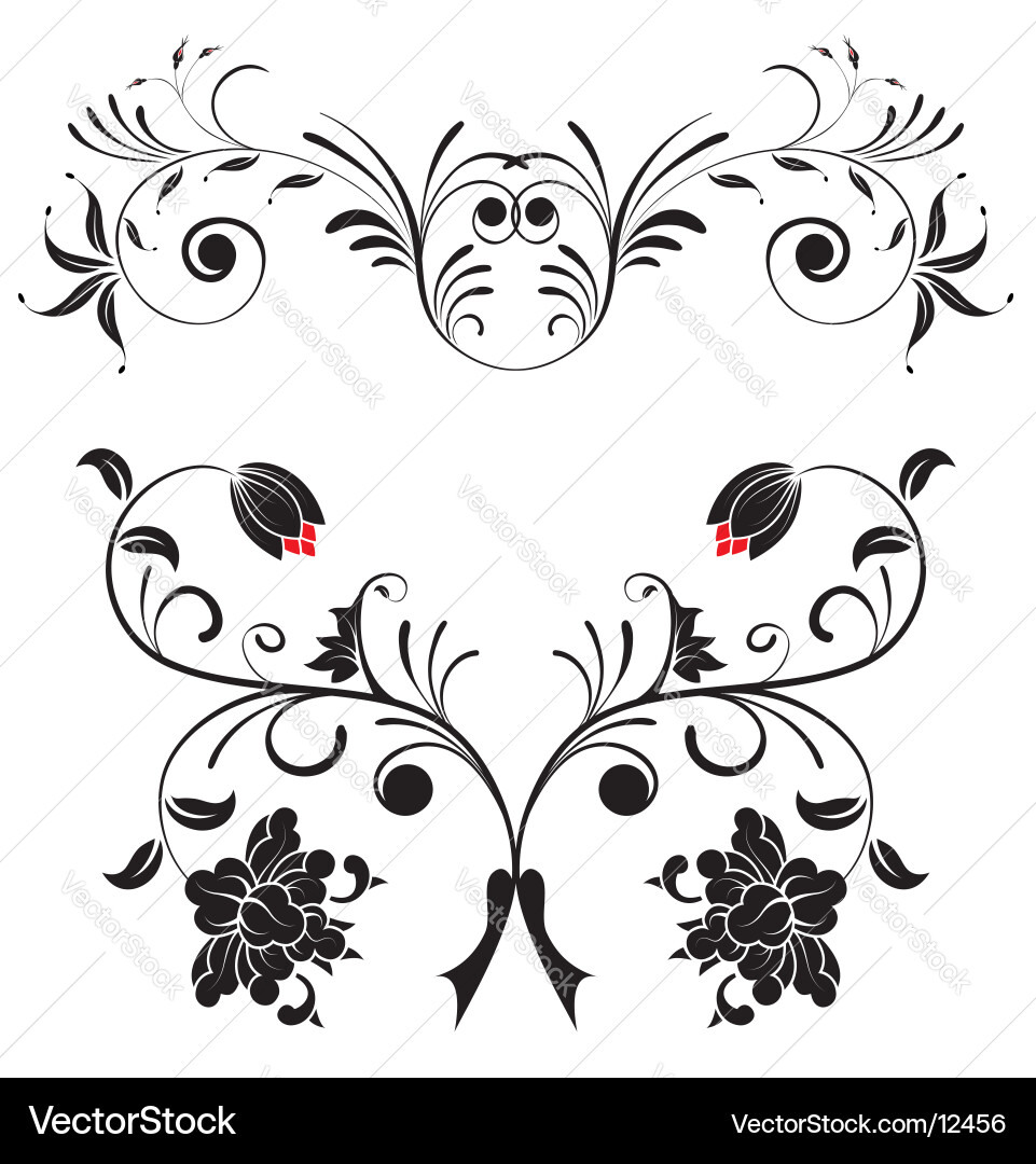 Floral Swirl Hintergrund Vektorbild