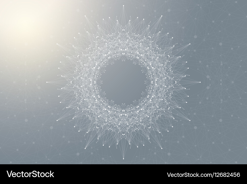 Fractal element with connected lines and dots big Vector Image