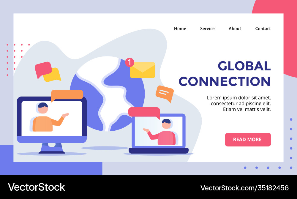 Global connection concept campaign for web Global connection concept campaign for web vector image