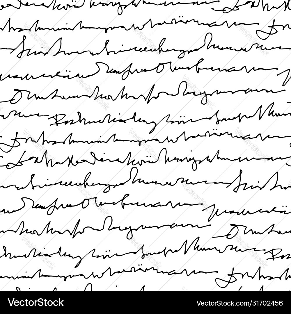 Handwritten abstract text seamless pattern Vector Image