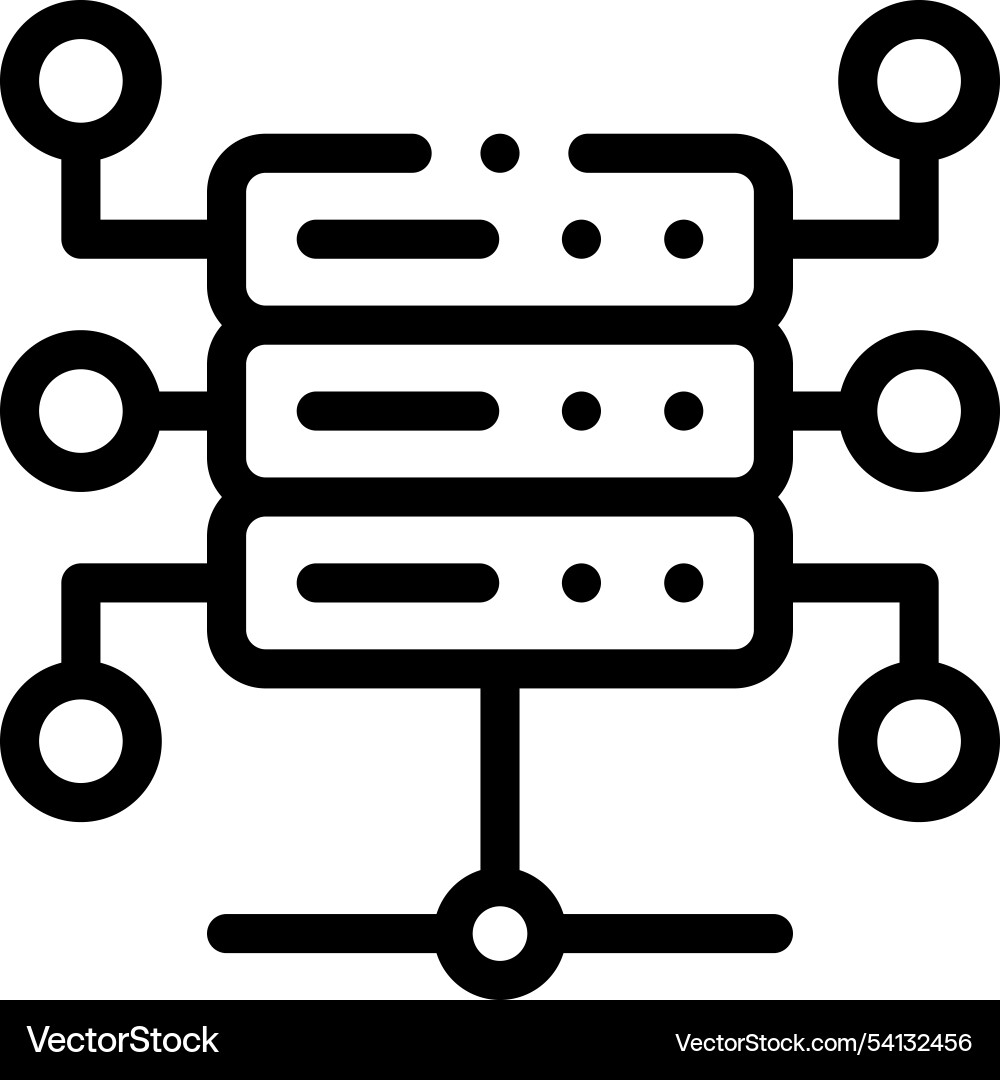 Hosting icon thin linear style design isolated Hosting icon thin linear style design isolated Vector Image