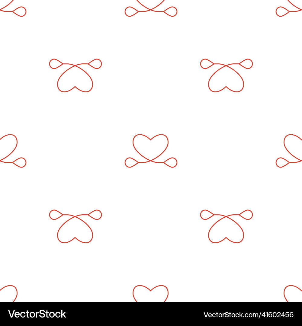 Line art seamless pattern in the form of a heart Vector Image