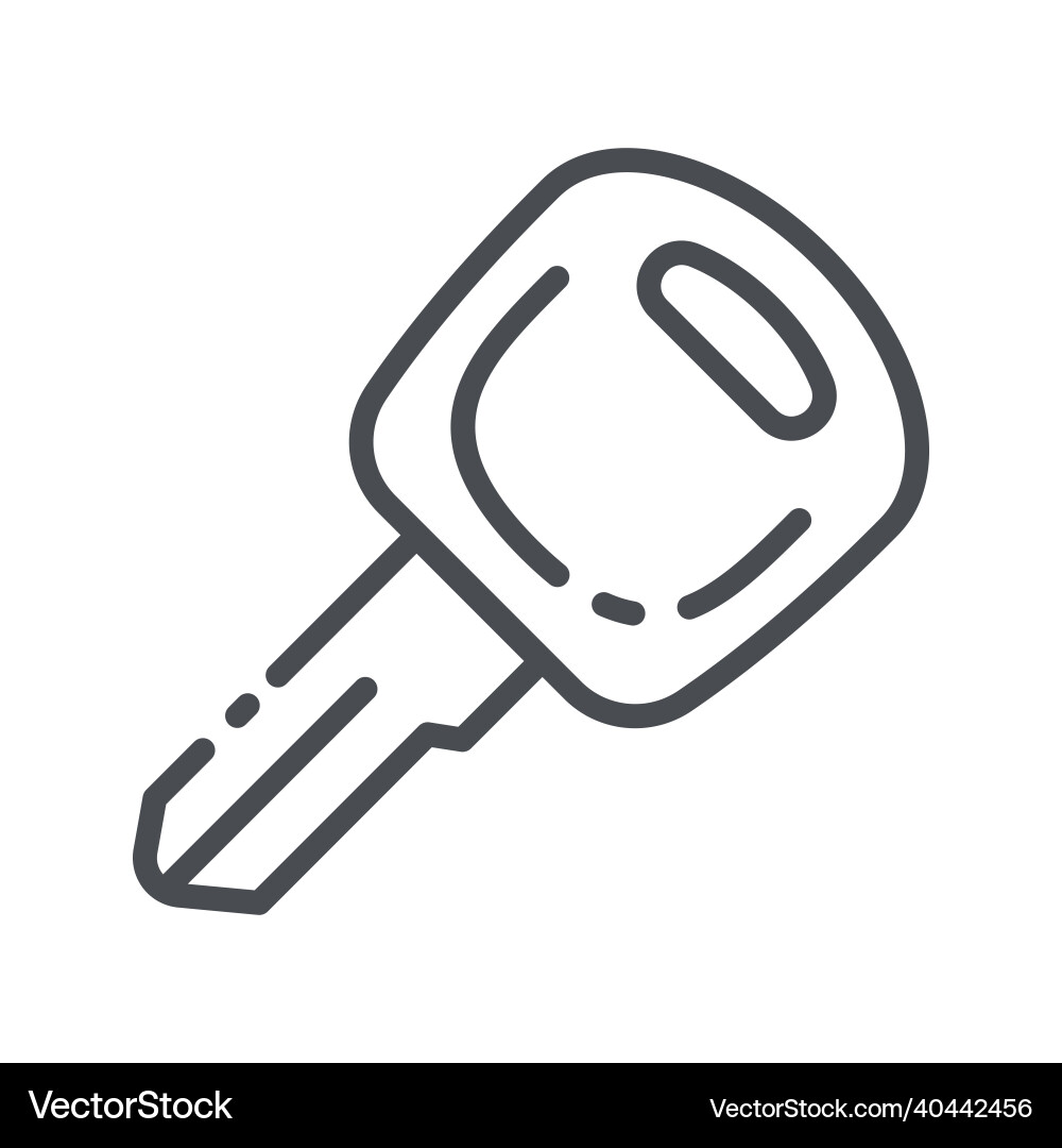 Line icon of an ignition key front view Vector Image