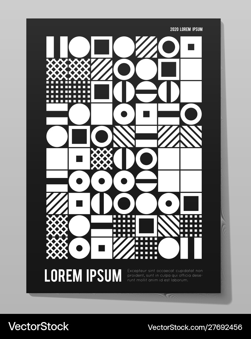 Minimalistic poster with simple shapes Vector Image