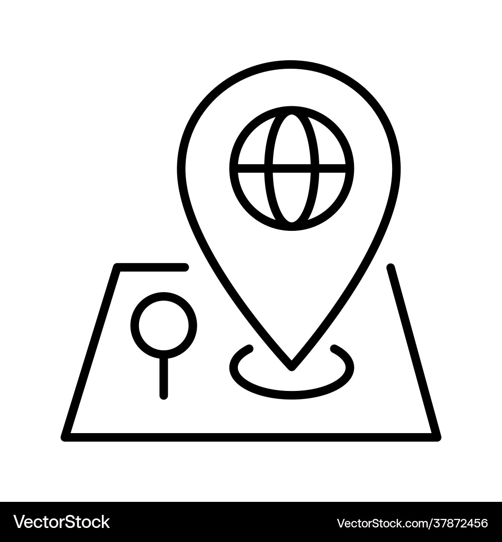 Monochrome simple pin point location search on map Monochrome simple pin point location search on map vector image