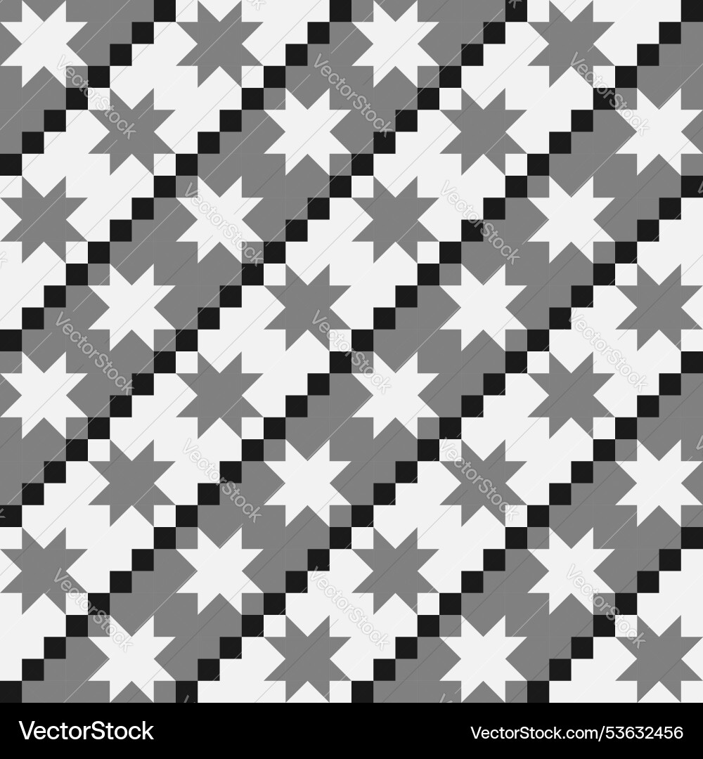 Patchwork block template black and white Patchwork block template black and white vector image