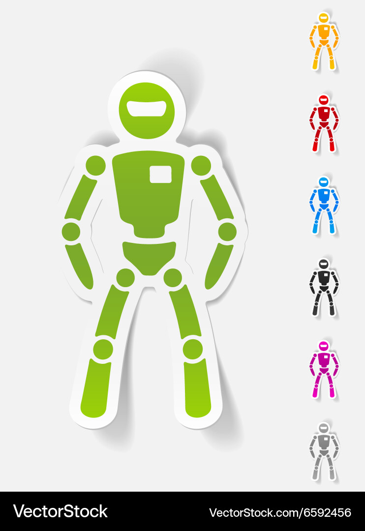 Realistic design element robot vector image