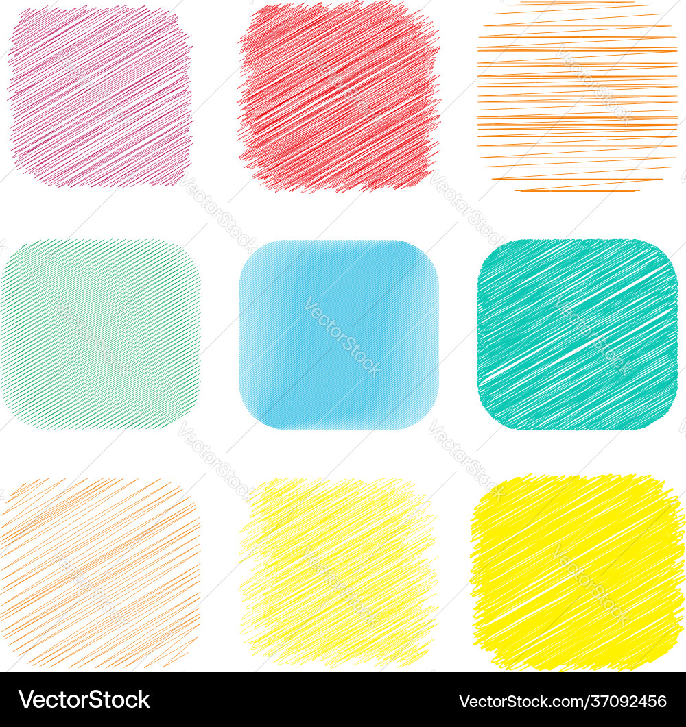 Rounded square with sketchy scribble doodle Rounded square with sketchy scribble doodle Vector Image
