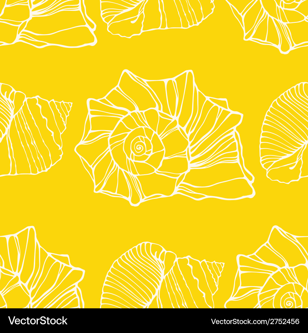Seamless pattern with decorative shells vector image