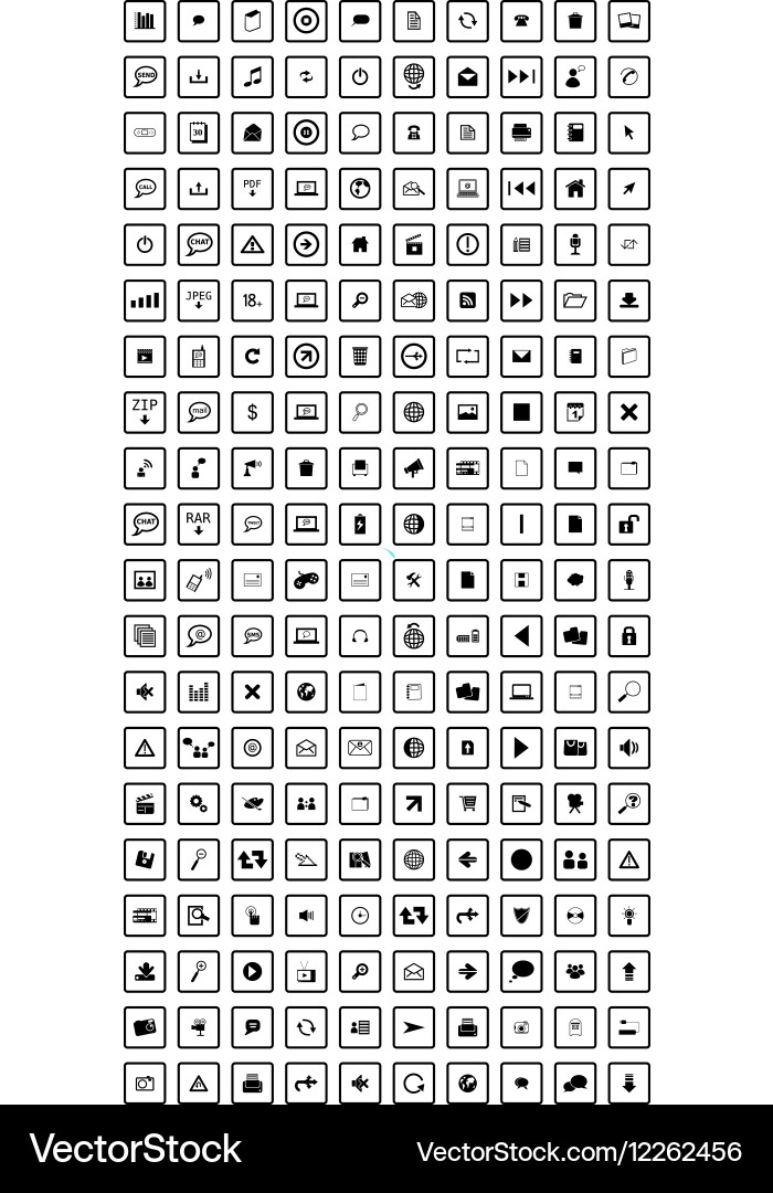 Set of universal icons for web and mobile vector image