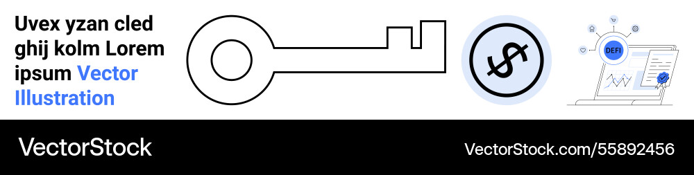 Simplistic key outline with dollar coin Simplistic key outline with dollar coin vector image