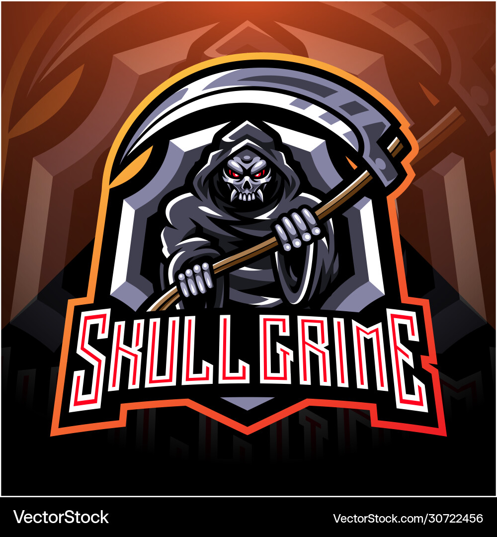 Skull grime esport mascot logo vector image