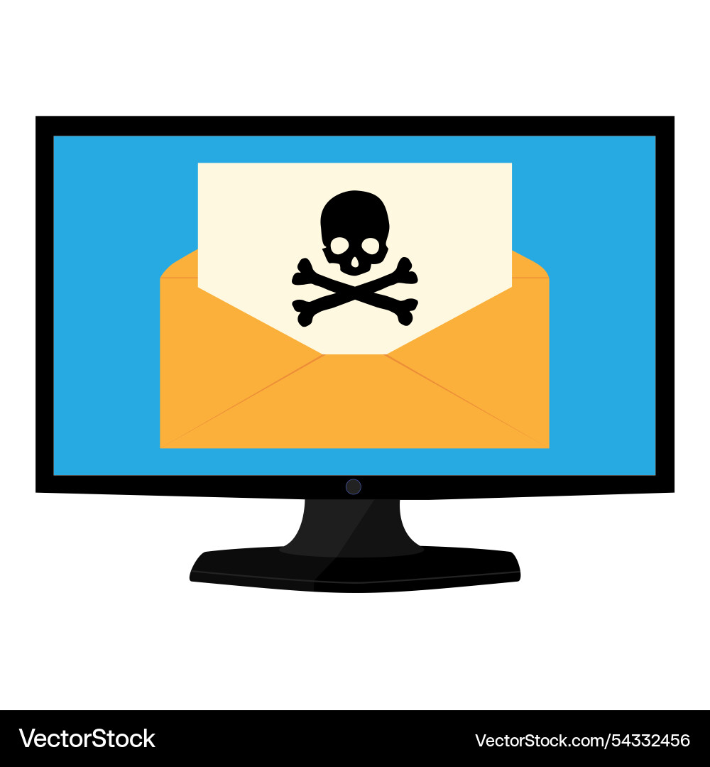Spam email warning message notification alert Vector Image