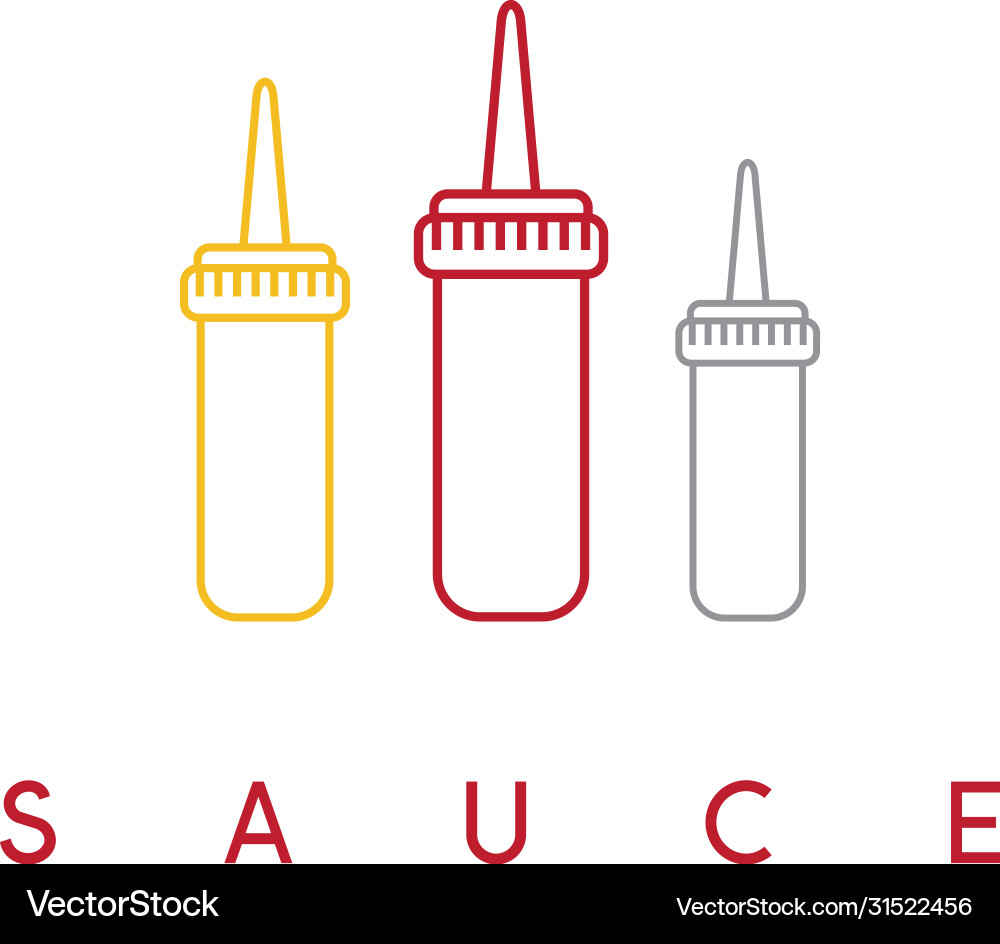 Three simple sauce bottles design template Vector Image