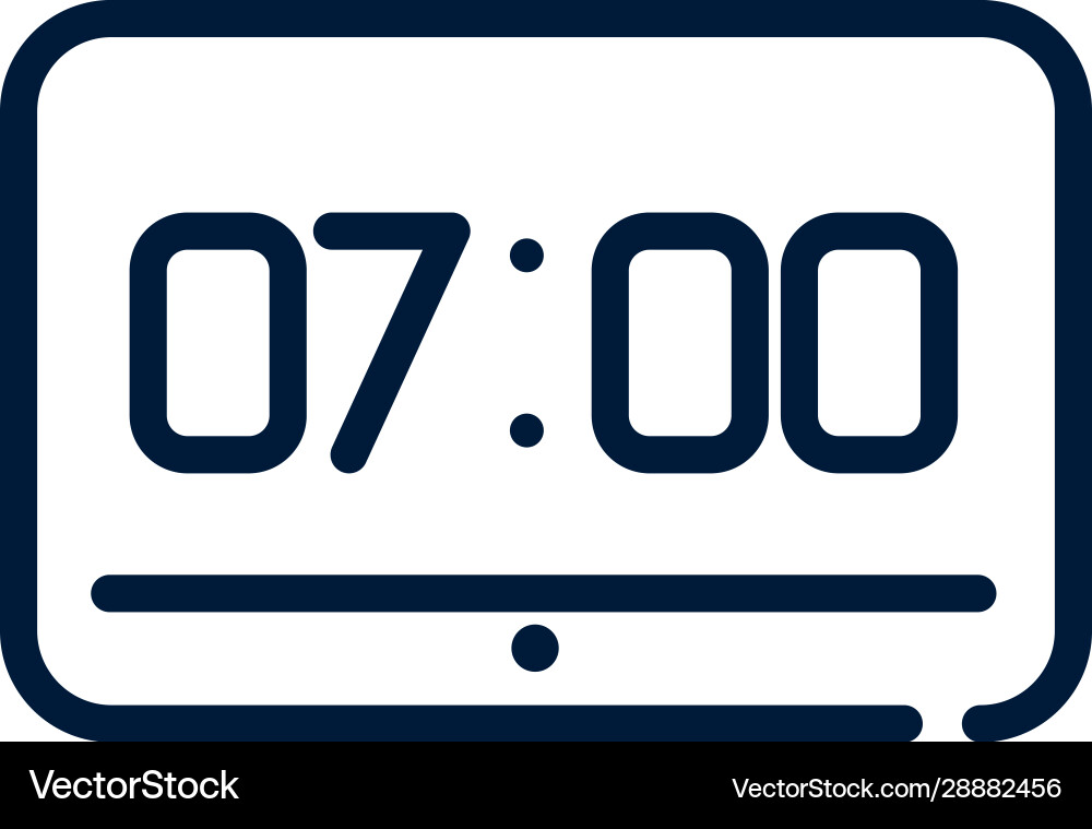 Time digital clock timer hour linear design vector image