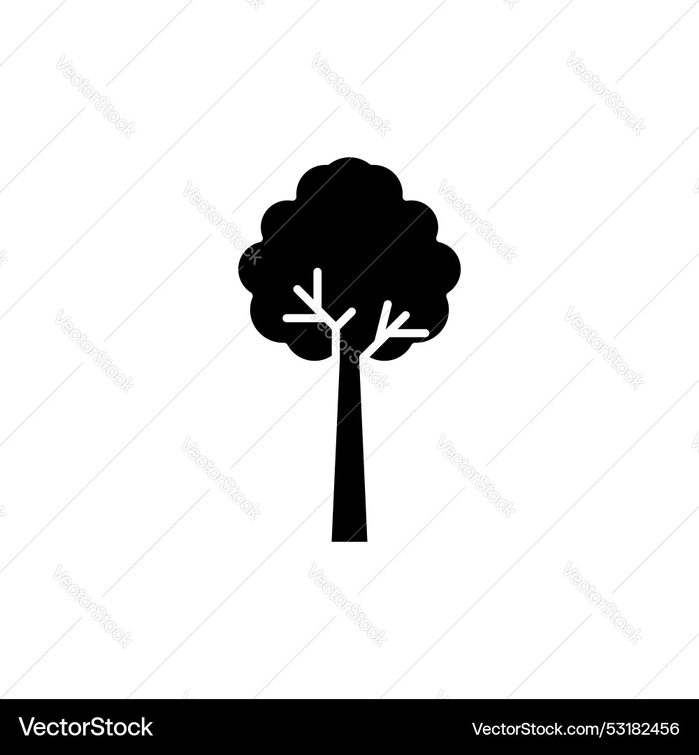 Tree icon set forest simple symbol in black vector image