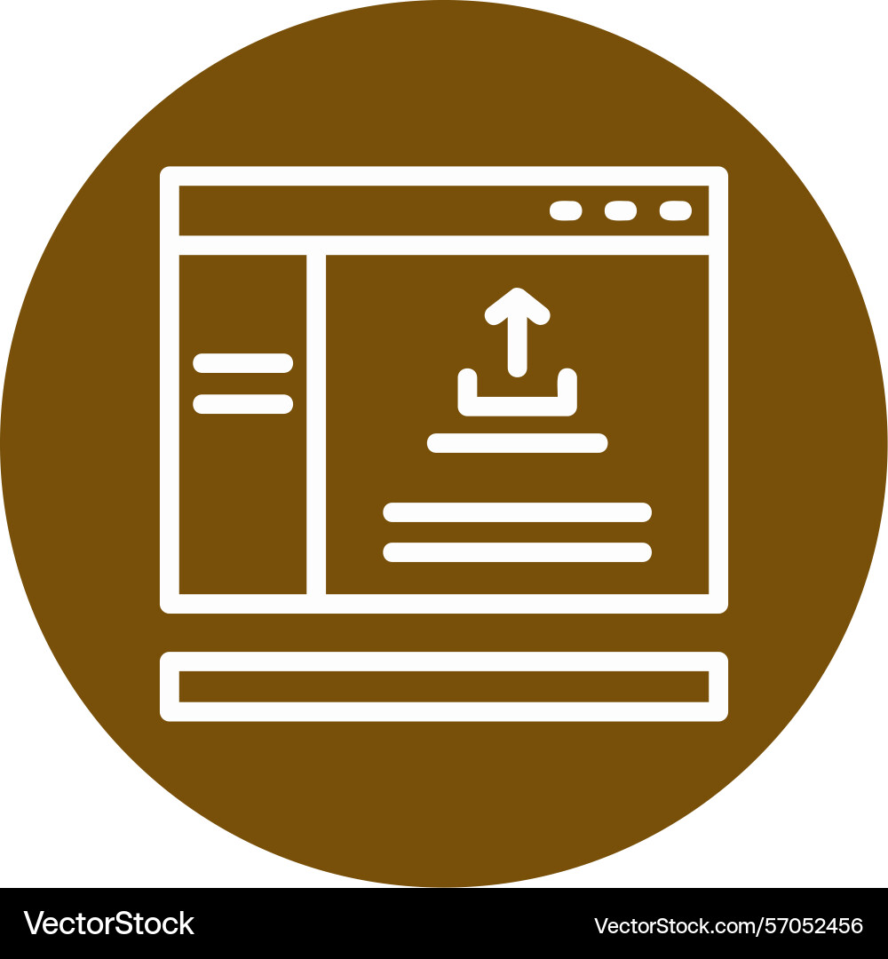 Upload line circle style icon design vector image