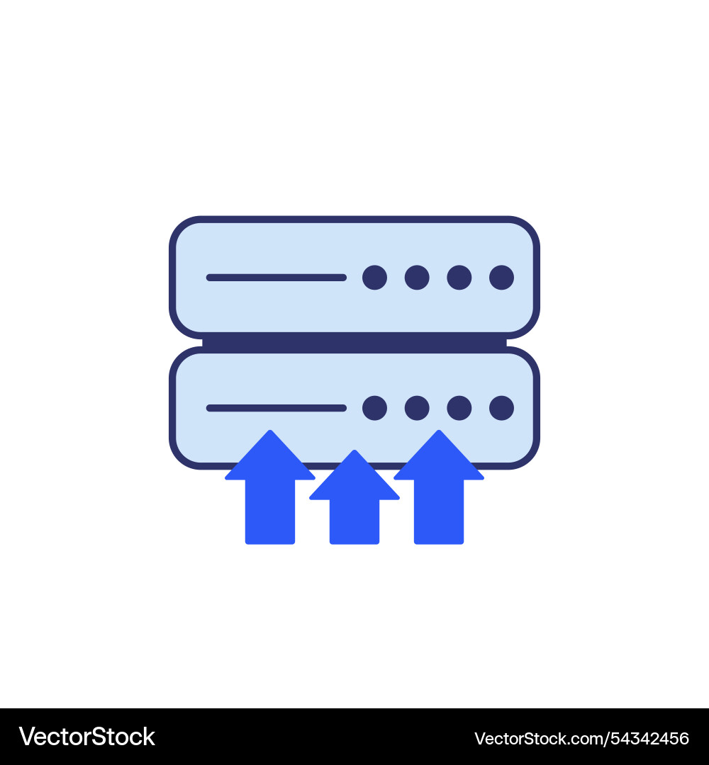 Upload to a server icon vector image