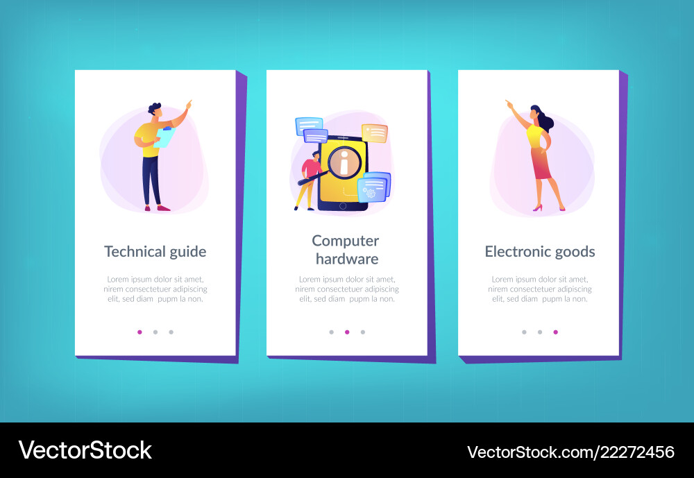 User guide app interface template User guide app interface template Vector Image