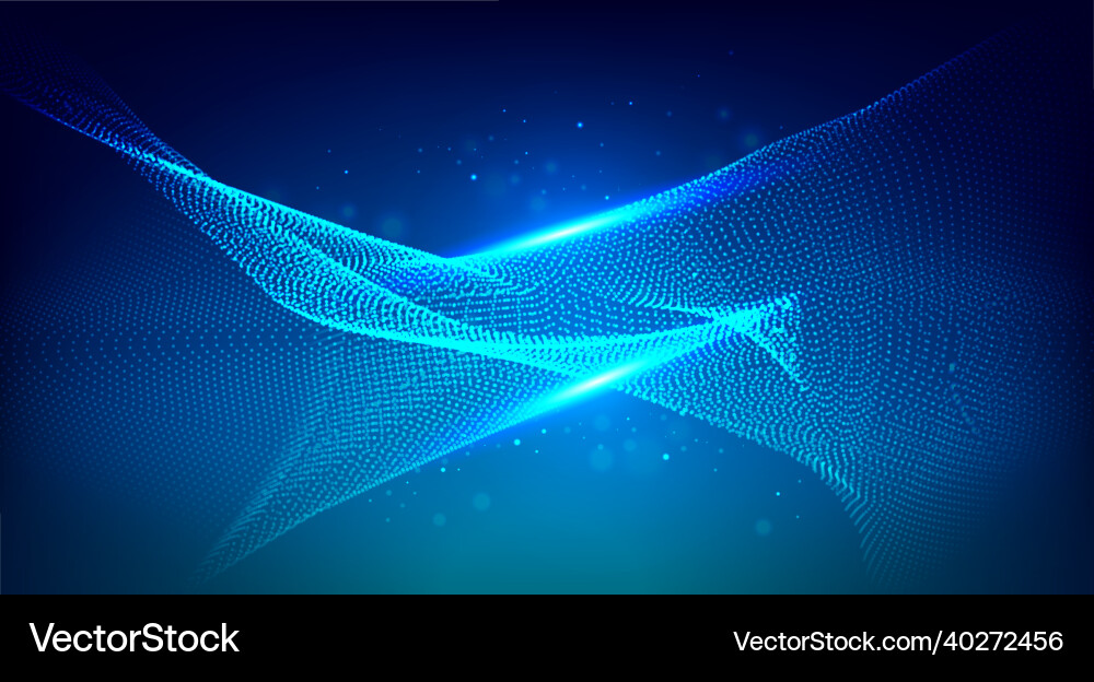 Wavy particle surface dynamic particles sound Vector Image