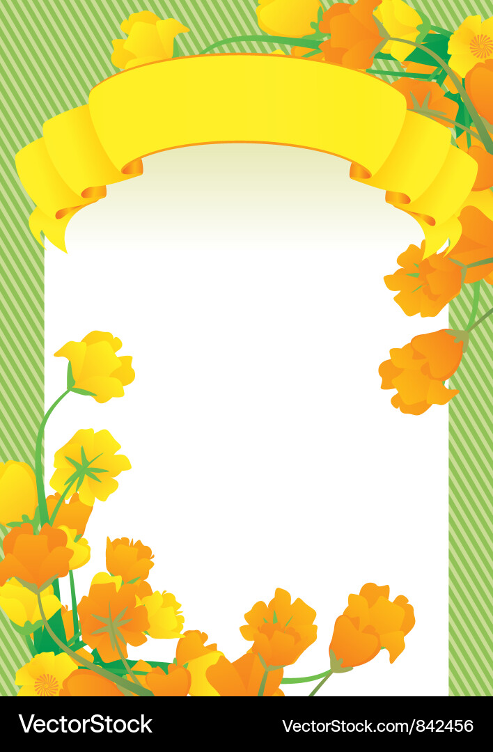 Yellow scroll frame Vector Image