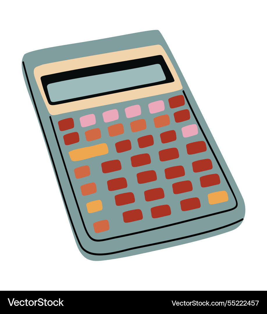 A colorful calculator with pink and orange keypad A colorful calculator with pink and orange keypad vector image