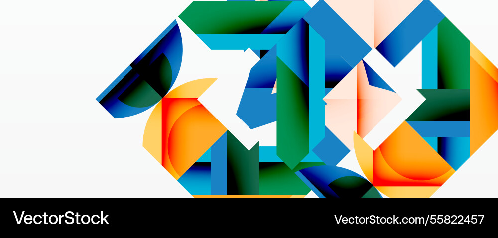 Abstract geometric composition with interlocking Abstract geometric composition with interlocking Vector Image