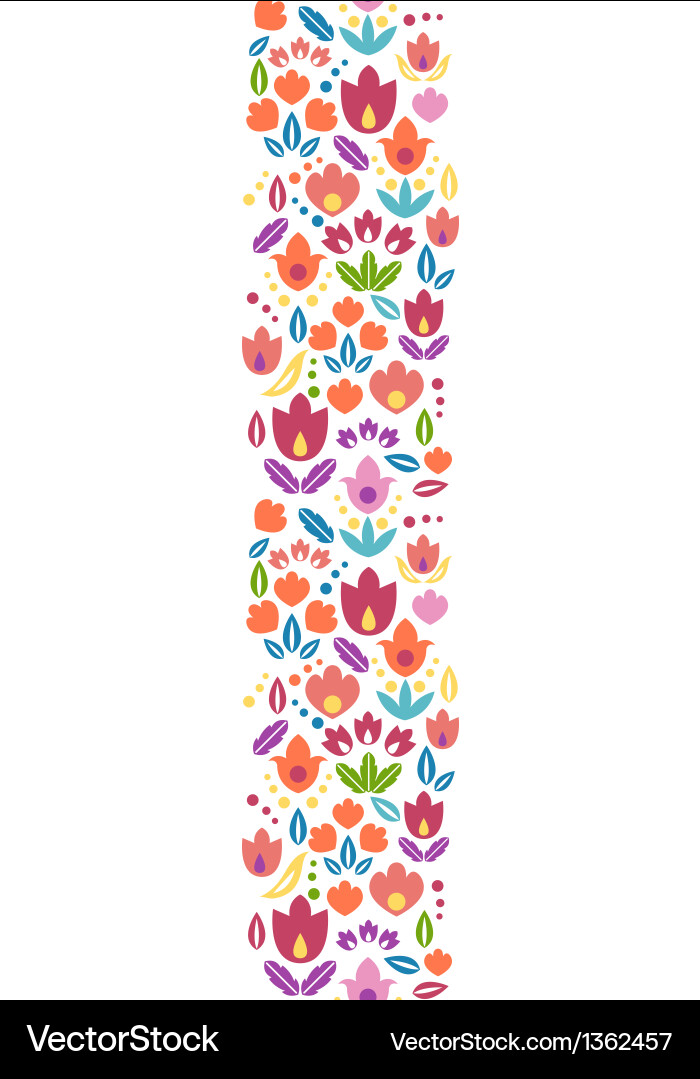 Abstract tulips vertical seamless pattern Vector Image
