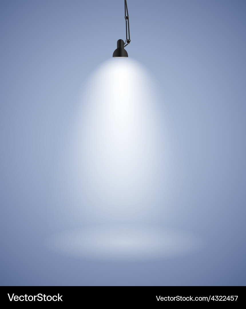 Background with lighting lamp empty space vector image