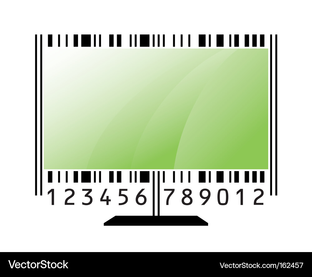 Barcode Monitor Display Vector Image