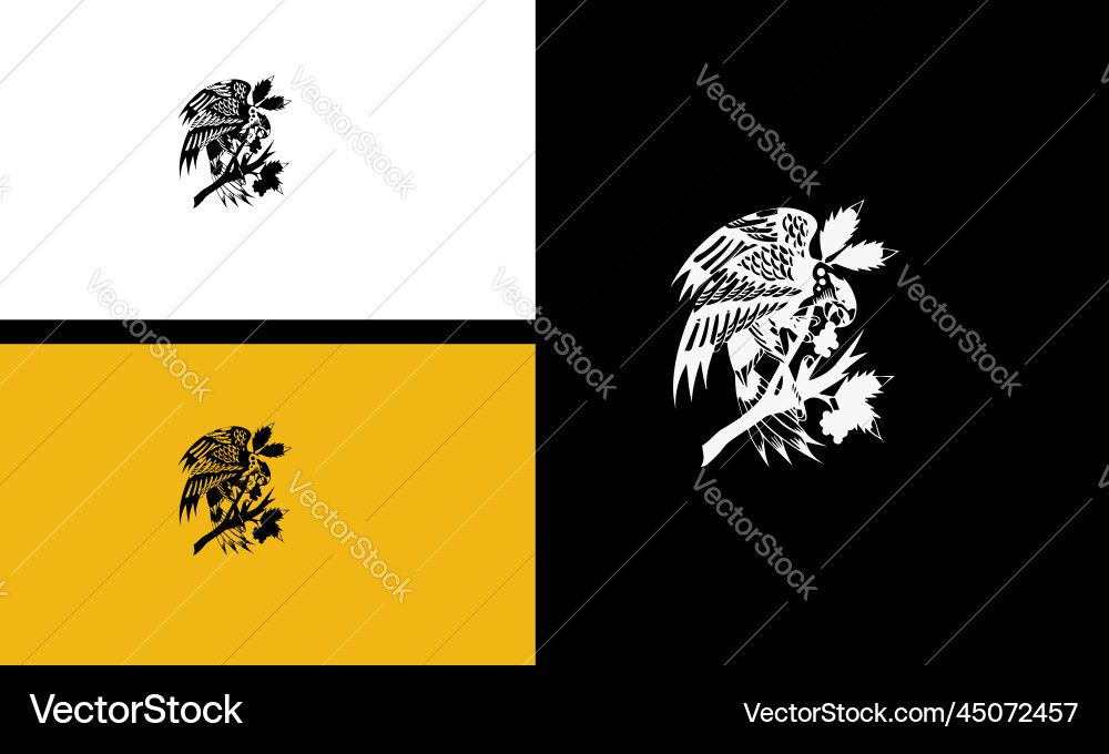 Bird with tree outline design Bird with tree outline design Vector Image