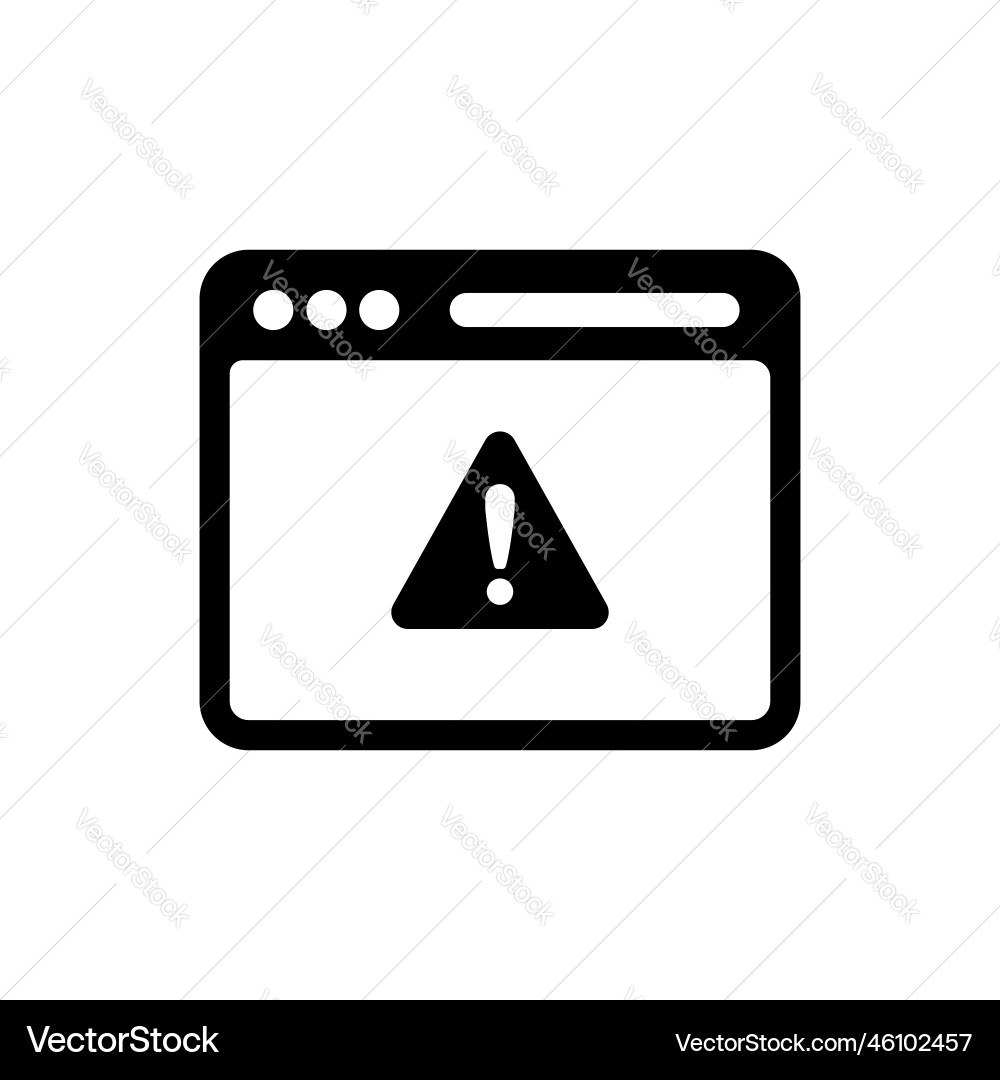 Browser alert mark icon Browser alert mark icon vector image