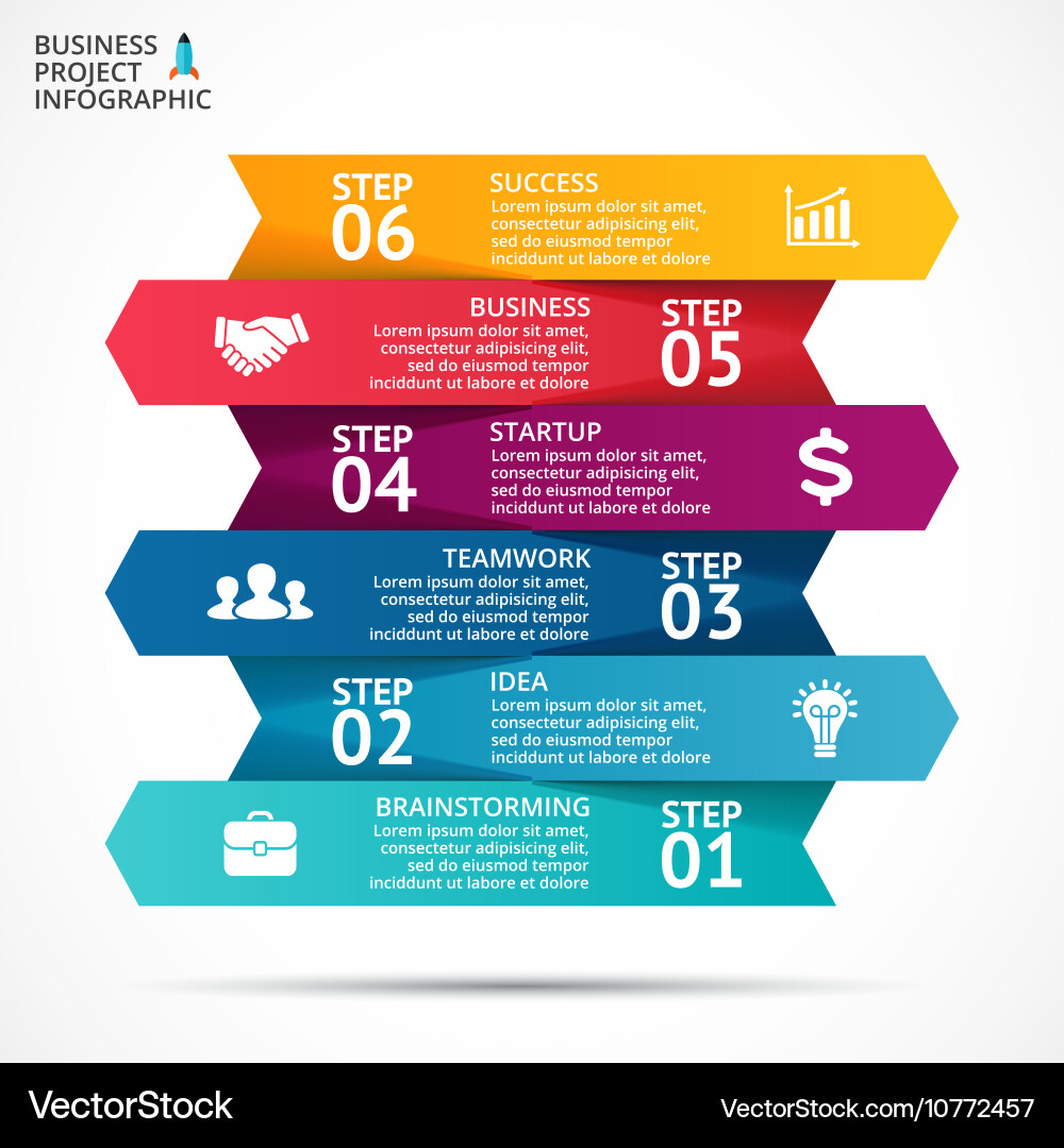 Business Growth Steps Infographic Vector Image
