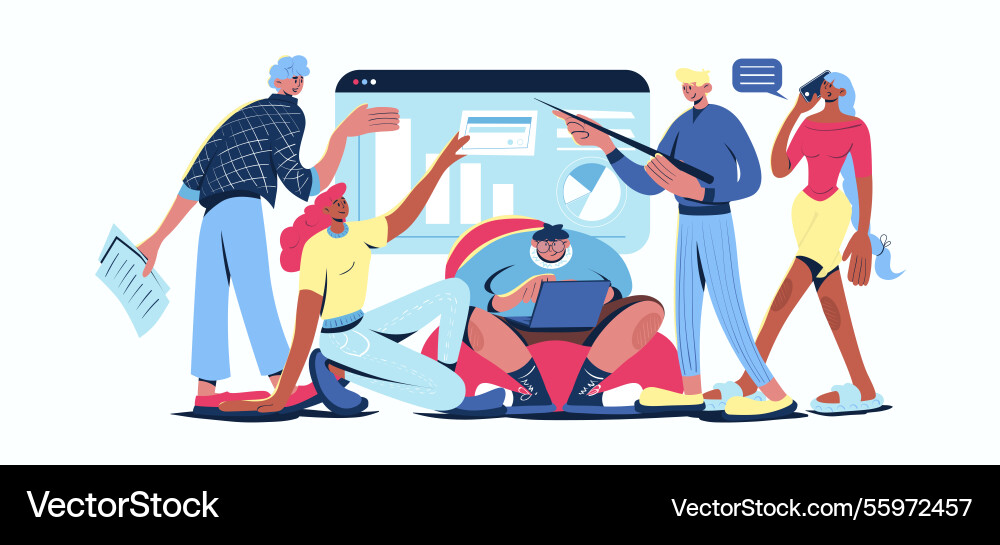Business training concept in cartoon web design Business training concept in cartoon web design vector image