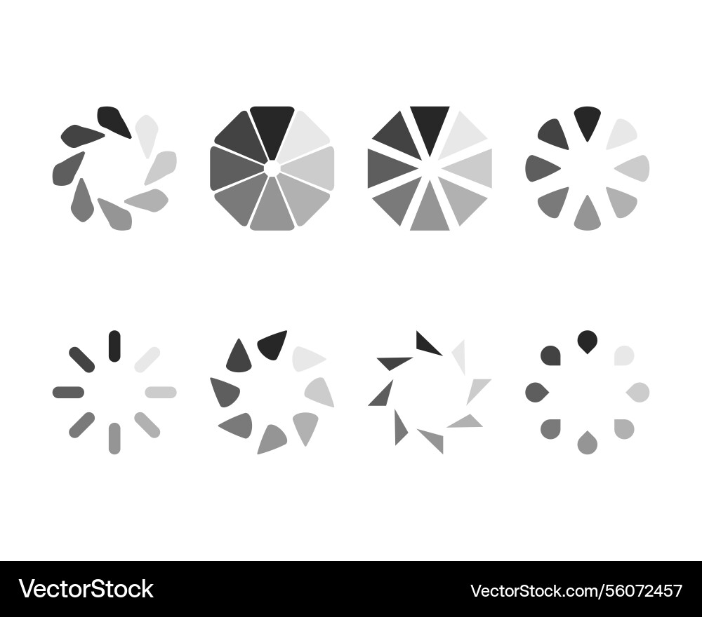 Collection loading bar status icon set of loaded vector image