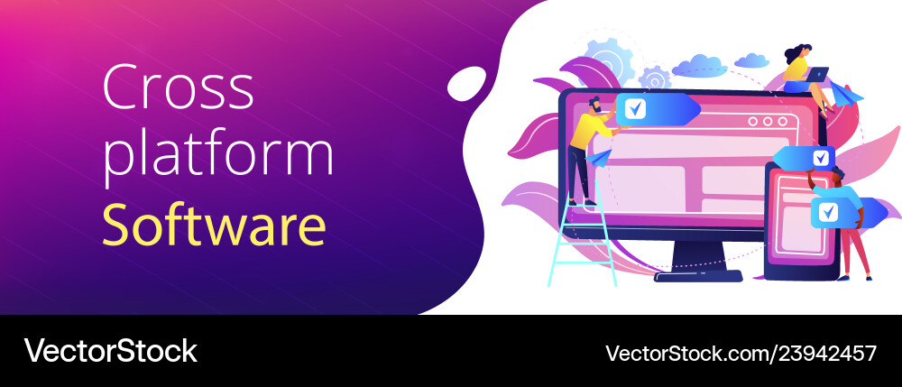 Cross-platform software concept banner header Cross-platform software concept banner header vector image
